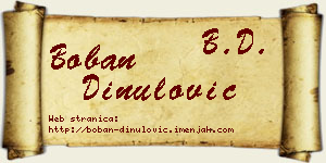 Boban Dinulović vizit kartica